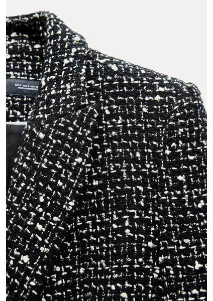 Allbucks Zara, Dokulu Kruvaze Düğmeli Blazer Ceket ABZRA1019 indirimleri