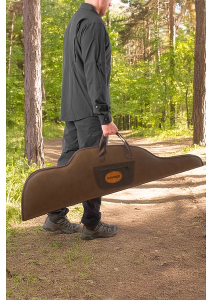 Dürbünlü Tüfek Kılıfı - Savage - Hakiki Deri - Koyu Kahve - 71 Namlu fiyatları