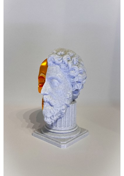 Dekoratif ' Marcus Aurelius' Heykeli Büst Beyaz Heykel Boy 22CM fiyatları