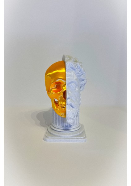 Dekoratif ' Marcus Aurelius' Heykeli Büst Beyaz Heykel Boy 22CM