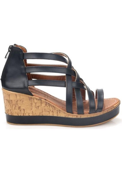 Frzn 03191 Kadın Dolgu Topuk Sandalet Ayakkabı