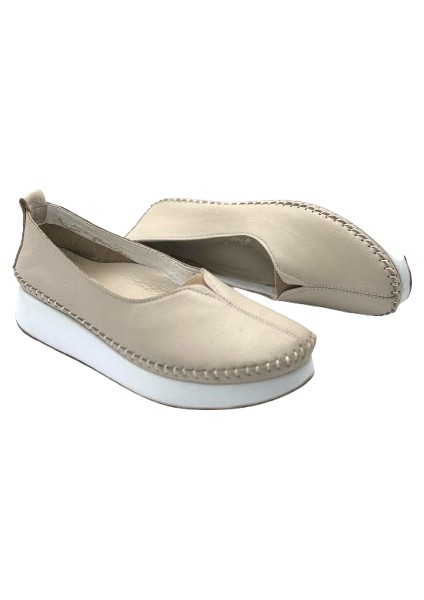 Içi Dışı Hakiki Deri Günlük Comfort Kadın Ayakkabı Bej fiyatları