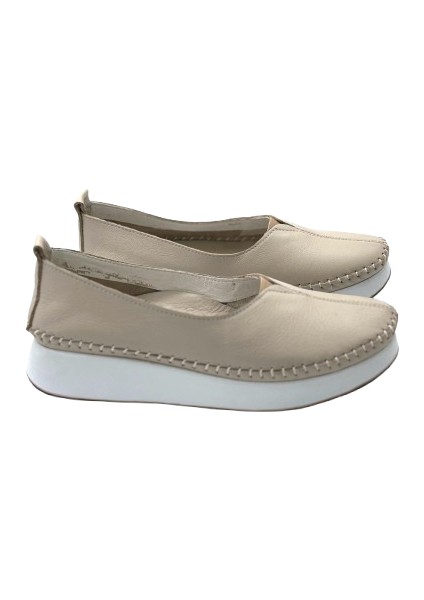 Içi Dışı Hakiki Deri Günlük Comfort Kadın Ayakkabı Bej fırsatları