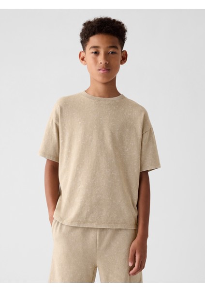 Erkek Çocuk Bej Jersey T-Shirt