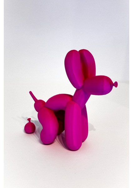 Tatlı Balon Oturan Köpek 16 cm Pembe