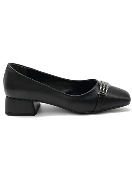 Toka Detaylı Alçak Topuklu Günlük Hadı Ayakkabı Siyah modelleri