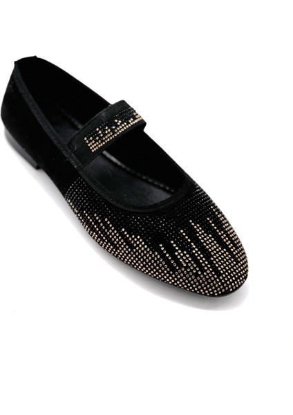 Larne Damla Taş Detaylı Günlük Kadın Babet Siyah modelleri