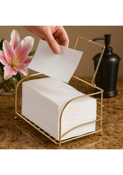 Banyo Havlusu & Servis Peçetesi 30X40 Kumaş Dokulu Aırlaıd Beyaz 1/6 Katlama - 100 Adet