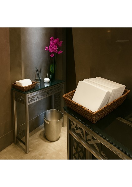 Banyo Havlusu & Servis Peçetesi 30X40 Kumaş Dokulu Aırlaıd Beyaz 1/6 Katlama - 100 Adet fırsatları