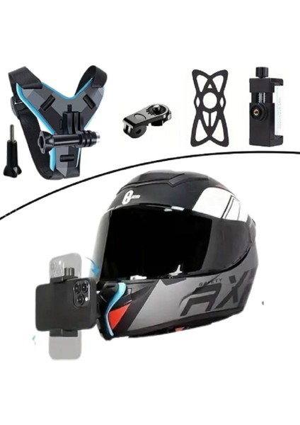 Motorsiklet Kask Önü Takılan Telefon Tutucu Aksiyon Kamerası Takılabilen Aparat