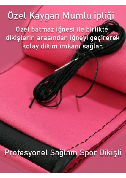 Mazda 626 Uyumlu Pembe Deri Siyah Yüzüklü Dikişli Direksiyon Kılıfı modelleri