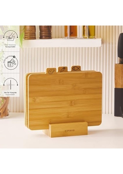 Triple 4 Parça Ayaklı Kesme Tahtası Seti fiyatları