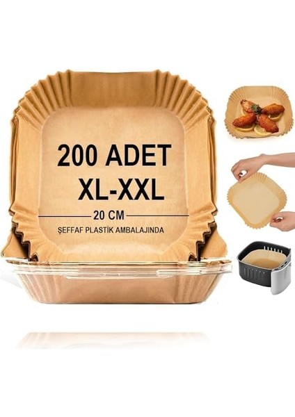 Home Airfryer Pişirme Kağıdı,xl-Xxl Büyük Boy, Kare, 200 Adet Hava Fritöz Parşömen Fırın Kağıdı Tek Kullanımlık Kağıt Fırın Fritöz Pişirme Kızartma Tavası Için Uygun 20CM fiyatları