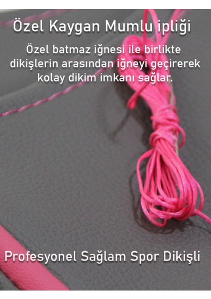 Mercedes Clk Gri Özel Süper Deri Pembe Yüzüklü Dikişli Direksiyon Kılıfı modelleri