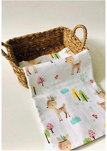 Geyik Çok Amaçlı Müslin Örtü Battaniye