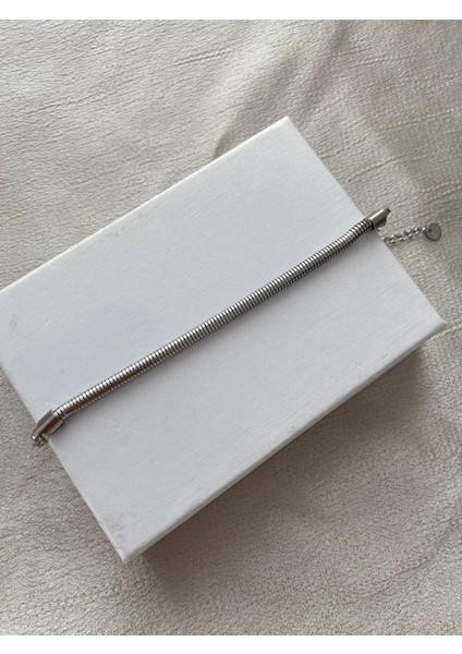 Silver Çelik Yuvarlak Modelli Bileklik