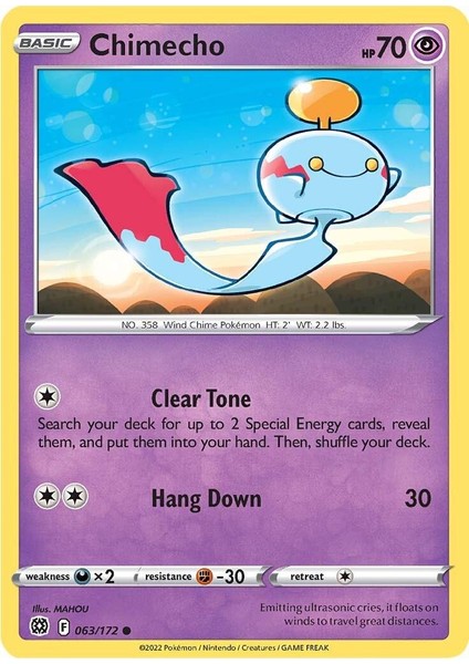 Chimecho #63 Pokemon Brilliant Stars Orijinal Kartı