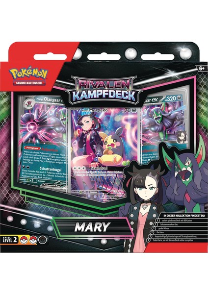 Pokémon Kart Oyunu - Mary Rivalen Kampfdeck (60 Kart) | Almanca Orijinal Koleksiyon Desteği | Morpeko & Olangaar Ex Kartlarıyla