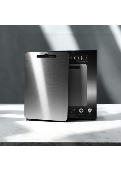 304 Paslanmaz Çelik Kesme Tahtası 33X23 cm Antibakteriyel Doğrama Tahtası