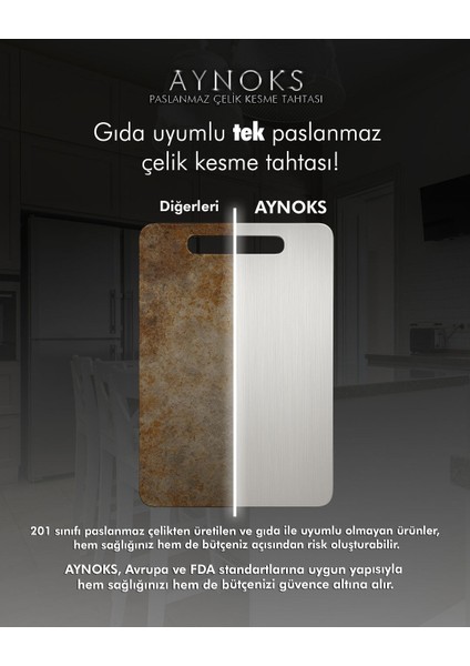 304 Paslanmaz Çelik Kesme Tahtası 33X23 cm Antibakteriyel Doğrama Tahtası fırsatları