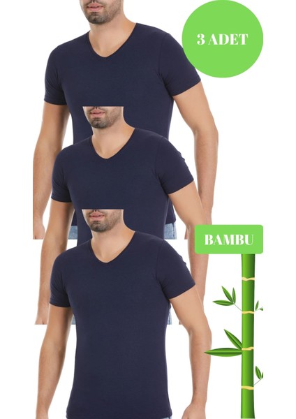 Yıldız Erkek 3 Lü Organik Bambu V Yaka T-Shirt