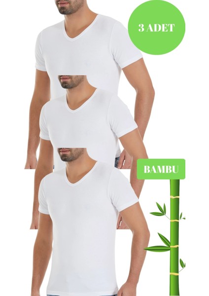 Yıldız Erkek 3 Lü Organik Bambu V Yaka T-Shirt