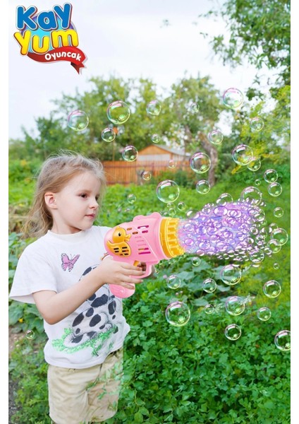 Ördekli Çok Delikli Pilli Köpük Atan Işıklı Tabanca Oyuncağı Yüksek Delikli Kaliteli Bubble Gun fiyatları