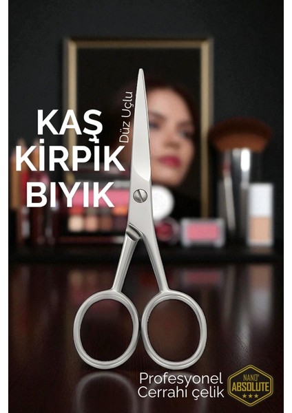 Kaş Kirpik Makası - Bıyık Makası Profesyonel Cerrahi Çelik 721930 fiyatları