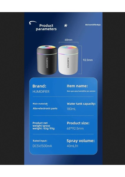 Rgb Siyah 180 ml USB Ultrasonik Ofis Oda ve Araba Hava Nemlendirici Buhar Makinesi Aroma Difizörü indirimleri