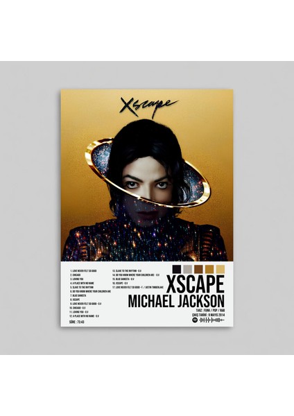 Michael Jackson - Xscape Albüm Spotify Çerçeveli - Çerçevesiz Poster Tablo