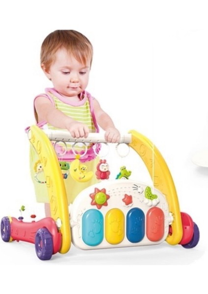 Piyanolu 2 In 1 Bebek Yürüteci ve Tavşan Desenli Mavi Oyun Halısı fırsatları