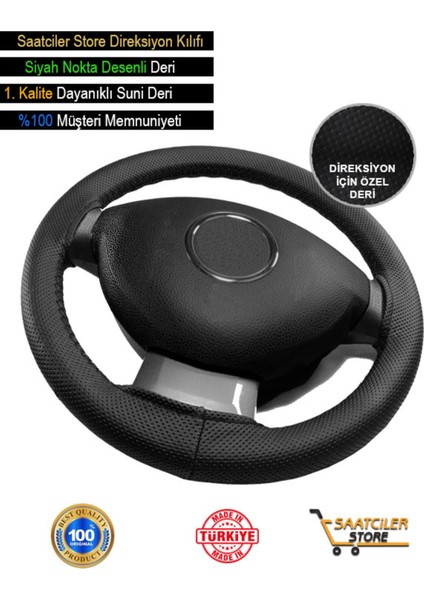 Proton Waja Özel Süper Deri Direksiyon Kılıfı, Siyah Nokta Desenli Özel Süper Deri Model modelleri