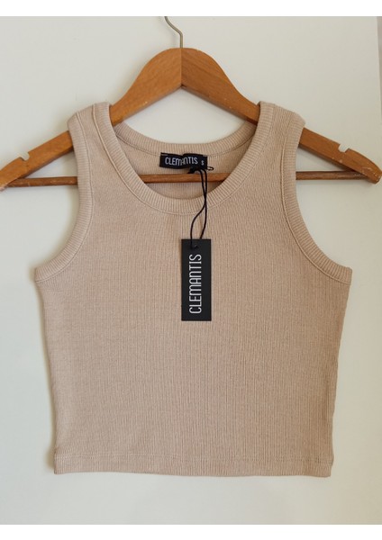 Clemantıs Kadın Kaşkorse Kumaş Askılı Crop Bluz Düz Renk fiyatları