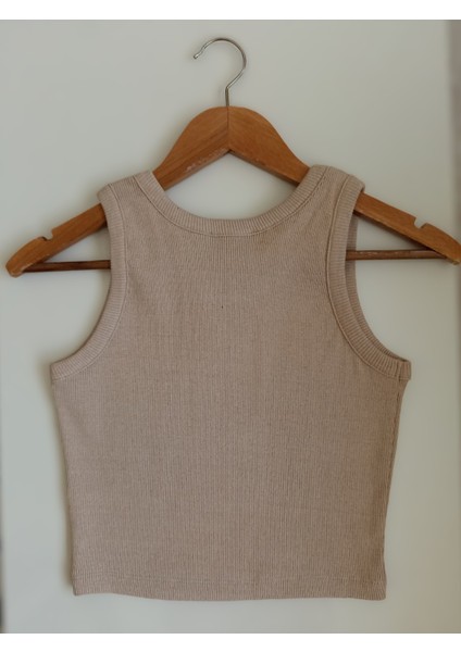 Clemantıs Kadın Kaşkorse Kumaş Askılı Crop Bluz Düz Renk fırsatları