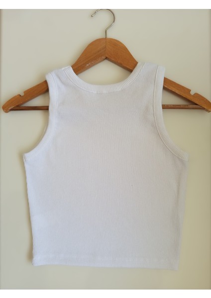 Clemantıs Kadın Kaşkorse Kumaş Askılı Crop Bluz Düz Renk fırsatları