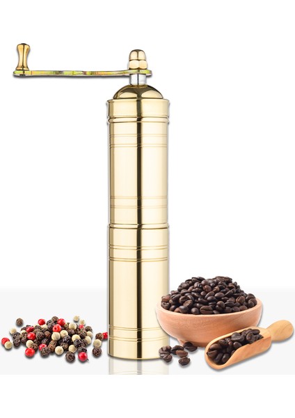 Glıos Pirinç Karabiber, Kahve, Çörek Otu Ve Haşhaş El Değirmeni Öğütücü Grinder 23 Cm