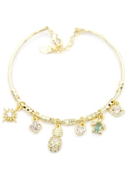 Ananas Charmlı Bilezik - Altın