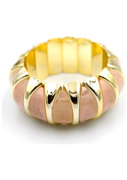 Lastikli Taşlı Bilezik - Pembe