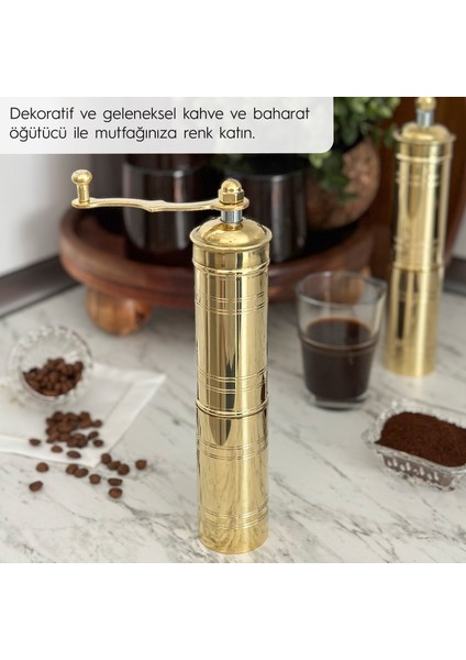 Glıos Pirinç Karabiber, Kahve, Çörek Otu Ve Haşhaş El Değirmeni Öğütücü Grinder 23 Cm indirimleri