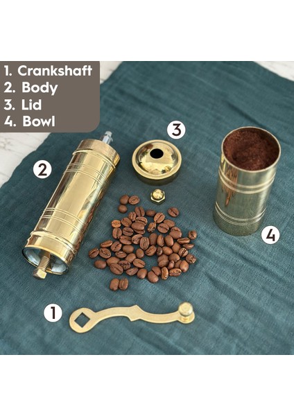 Glıos Pirinç Karabiber, Kahve, Çörek Otu Ve Haşhaş El Değirmeni Öğütücü Grinder 23 Cm