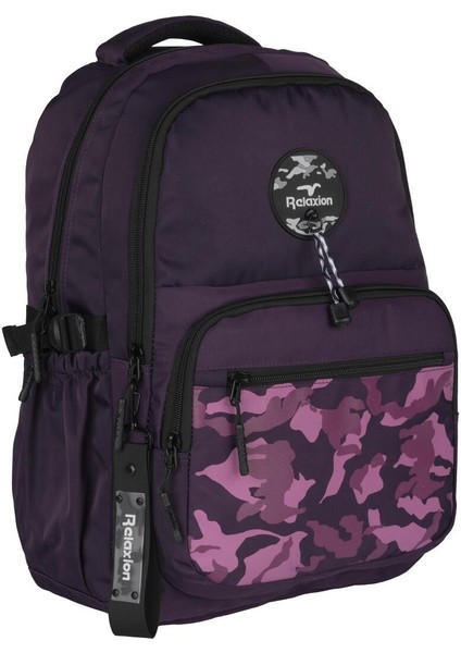 5 Bölmeli Su Itici Kumaş Kamuflaj Desen Ortaokul-Lise Çantası 21SYG40