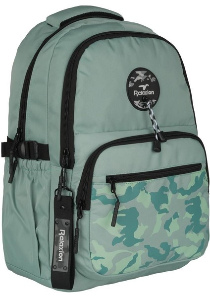 5 Bölmeli Su Itici Kumaş Kamuflaj Desen Ortaokul-Lise Çantası 21SYG40