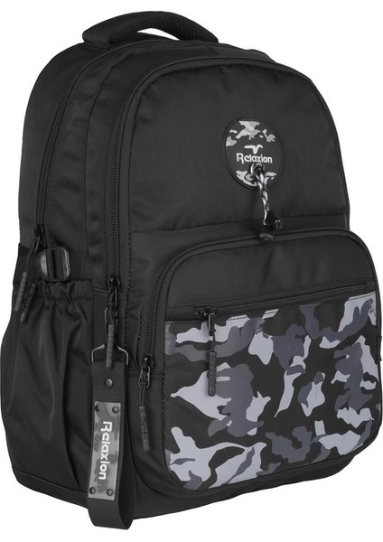 5 Bölmeli Su Itici Kumaş Kamuflaj Desen Ortaokul-Lise Çantası 21SYG40