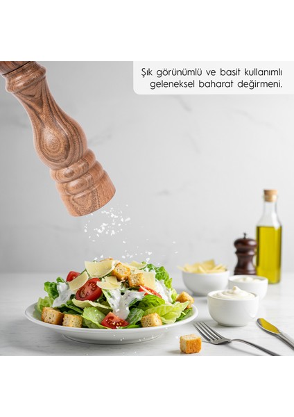 Glıos Ceviz Ahşap Tuz ve Karabiber El Değirmeni Öğütücü Grinder 22 cm fırsatları