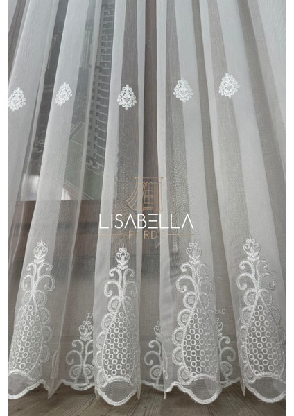 Şehzade Ttm Ağır dökümlü Kord Nakışlı Yumuşak Tül Perde Ütü Istemez (1x2 Pile Dikişli)