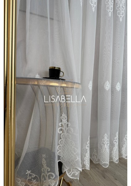 Şehzade Ttm Ağır dökümlü Kord Nakışlı Yumuşak Tül Perde Ütü Istemez (1x2 Pile Dikişli) fiyatları