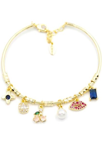 Kiraz Dudak Charmlı Bilezik - Altın