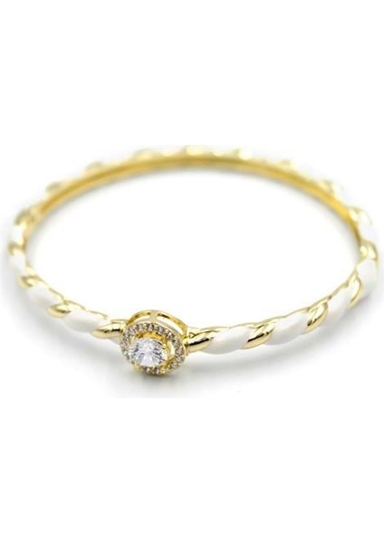 Mineli Taşlı Bilezik - Beyaz fiyatları