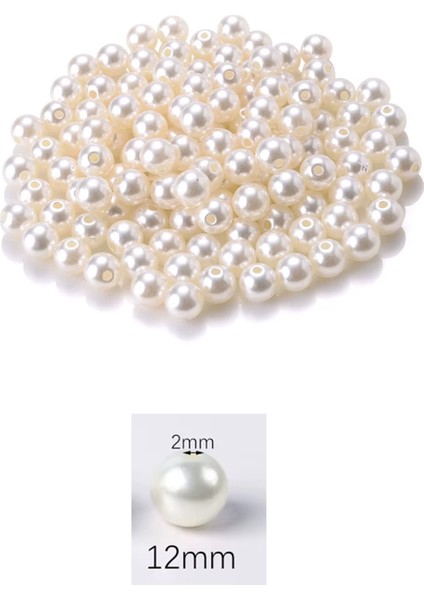 250 Gram 12MM Krem Renk Plastik İnci Boncuk Çanta ve Takı Yapım Boncuğu (~200 Adet) fiyatları