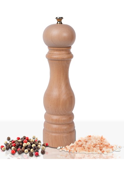 Glıos Natural Ahşap Tuz ve Karabiber El Değirmeni Öğütücü Grinder 22 cm fırsatları